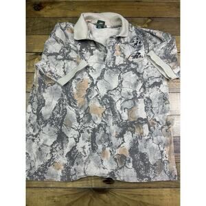 Vintage Natural Gear Shirt Mens M USA Camo Polo 90s AOP